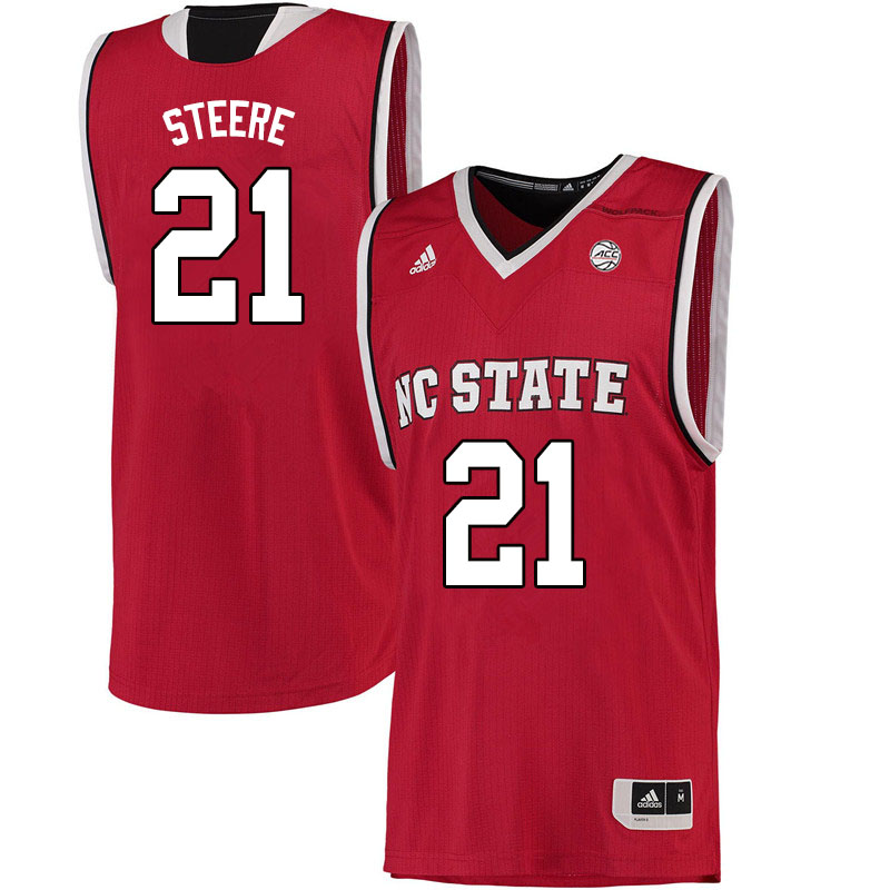 Men #21 Ian Steere NC State Wolfpack College Basketball Jerseys Sale-Red - Click Image to Close
